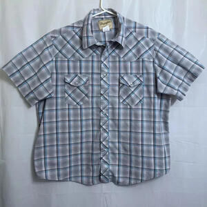 Wrangler Western Pearl Snap Up Shirt Men's 2XL XXL Multicolor Plaid